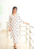 2 Pcs Women's Stitched Linen Block Printed Shirt And Trouser