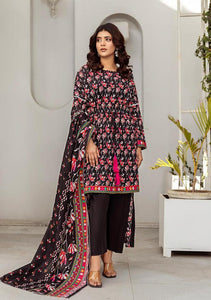 Safwa-Rsv-22-Rasberry Doria 3-Piece Printed Unstitched Lawn Suit