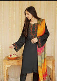 3 Pcs Women's Unstitched Lawn Embroidered Suit