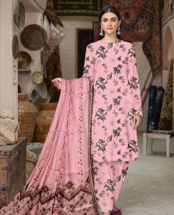 Amna.B-3 Pcs Women's Unstitched Lawn Printed Suit