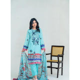 : 3 Pcs Women's Unstitched Lawn Printed Suit