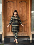 2 Pcs Women's Stitched Linen Printed Shirt And Trouser