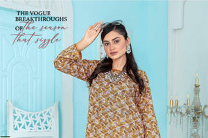 2 Pcs Fiza Noor Women's Unstitched Khaddar Printed Suit - Mahnoor