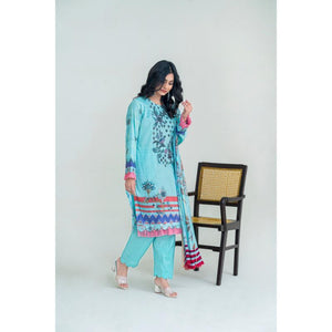 : 3 Pcs Women's Unstitched Lawn Printed Suit