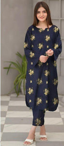 Amna.B-3 Pcs Women's Unstitched Lawn Printed Suit